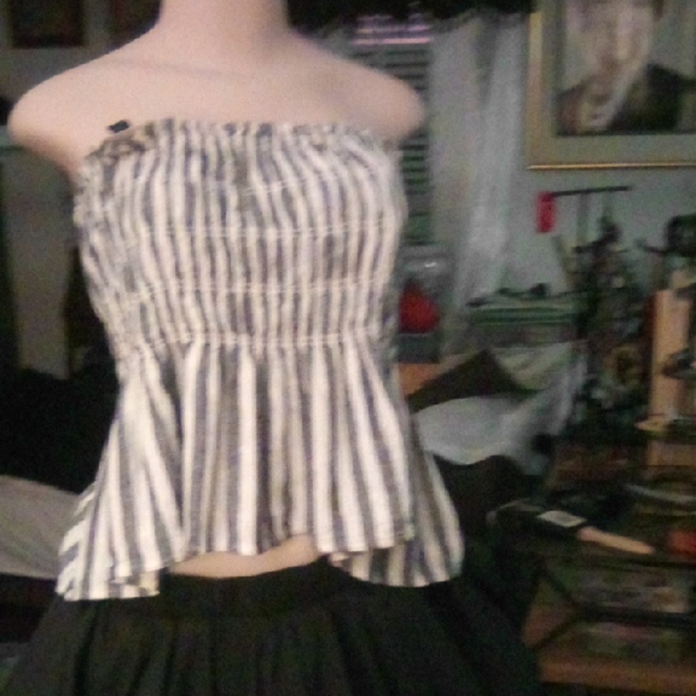Universal Thread Blue and White Striped Tank Top